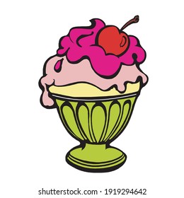 tasty ice cream vector design