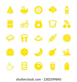 tasty icons set with cherry, honey and watermelon vector set
