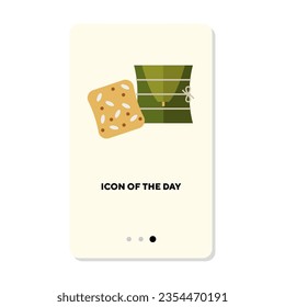 Icono plano del ingrediente más sabroso. Por supuesto, señal vectorial aislada de la comida. Concepto culinario y de cocina. Elementos de símbolo de ilustración vectorial para diseño web y aplicaciones