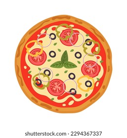 Tasty italian pizza. Vector illustration