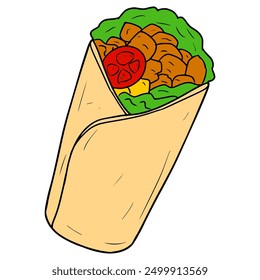tasty kebab illustration hand drawn isolated vector