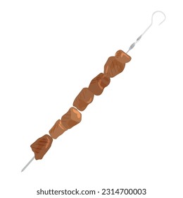 Tasty kebab on white background