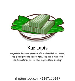 Tasty kue lapis or sticky layer cake traditional indonesian food