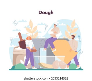 Tasty lasagna. Italian delicious cuisine on the plate. People cooking cheese and meat meal for dinner or lunch. Isolated flat vector illustration