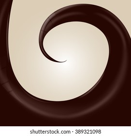 Tasty liquid chocolate wavy background . Vector illustration