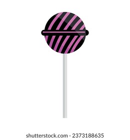 Tasty lollipop for Halloween on white background