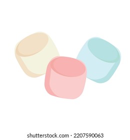 Tasty marshmallows isolated on white background.Marshmallow cartoon vector.