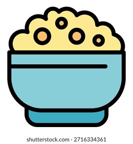 Tasty mashed potatoes icon. Outline tasty mashed potatoes vector icon color flat isolated