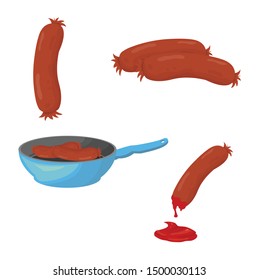 tasty meat sausage vector illustration