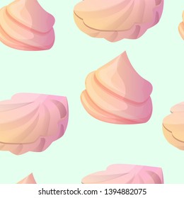 Tasty meringue pattern. Cartoon illustration of tasty meringue vector pattern for web design