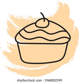 Tasty muffin, icon illustration, vector on white background