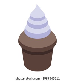 Tasty muffin icon. Isometric of Tasty muffin vector icon for web design isolated on white background