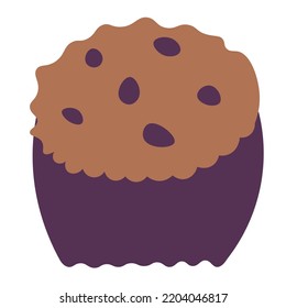 Tasty muffin on white background