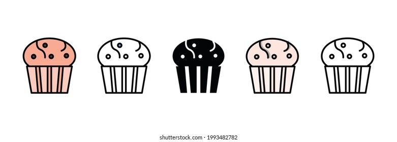 tasty muffin vector type icon