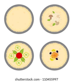 Tasty pancake set. Kitchen cookery eps 10 vector illustration