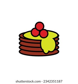 icono de tipo vectorial de panqueque sabroso