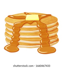 Tasty Pancakes Butter Object Packaging Advertisements Stock Vector ...