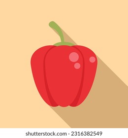 Tasty paprika icon flat vector. Sweet vegetable. Organic ripe