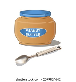 Tasty Peanut Bottle in a Jar Vector Illustration
