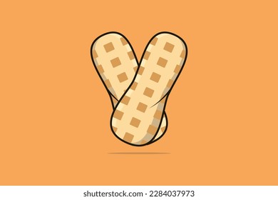 Tasty Peanut Vegetable vector illustration. Food object icon concept. Peanut food isolated on orange background, flat style vector design.