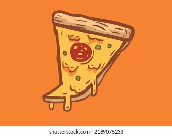 Deliciosa pizza de pepperoni. ilustración vectorial