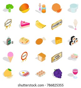 Tasty pie icons set. Isometric set of 25 tasty pie vector icons for web isolated on white background