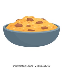 Tasty pilaf icon cartoon vector. Rice food. Traditional meal
