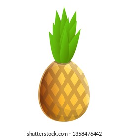 Tasty pineapple icon. Cartoon of tasty pineapple vector icon for web design isolated on white background