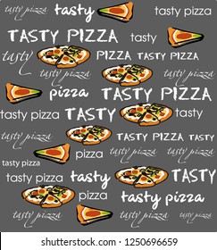 tasty pizza. banner. pattern