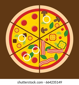 Tasty Pizza icon. Good for menu design. Vector illustration