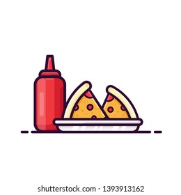 A tasty pizza menu vector illustration, colored cartoon style Suitable for Web Landing Page, Banner, Flyer, Sticker, Wallpaper, Card, Background