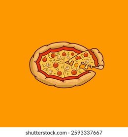 Tasty Pizza Slice Cartoon Vector 