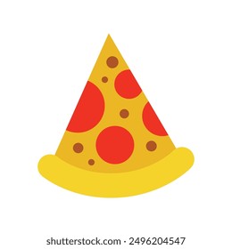 Tasty pizza slice icon Flat illustration of tasty pizza slice.