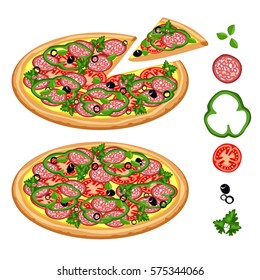 Tasty Pizza, pizza with various ingredients.