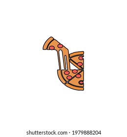 tasty pizza vector type icon