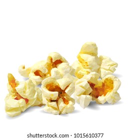 Tasty Popcorn. Elements for label design. Vector illustration. Ingredients in triangulation technique. Popcorn low poly.