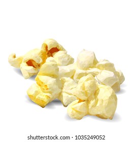 Tasty Popcorn. Elements for label design. Vector illustration. Ingredients in triangulation technique. Popcorn low poly.