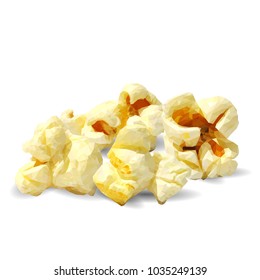 Tasty Popcorn. Elements for label design. Vector illustration. Ingredients in triangulation technique. Popcorn low poly.