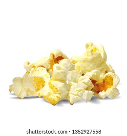 Tasty Popcorn. Elements for label design. Vector illustration. Ingredients in triangulation technique. Popcorn low poly.