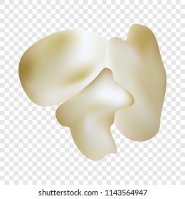 Tasty popcorn mockup. Realistic illustration of tasty popcorn vector mockup for on transparent background