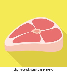 Tasty raw steak icon. Flat illustration of tasty raw steak vector icon for web design