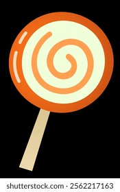 tasty round candy on a stick vector illustration