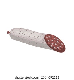 Tasty salami on white background