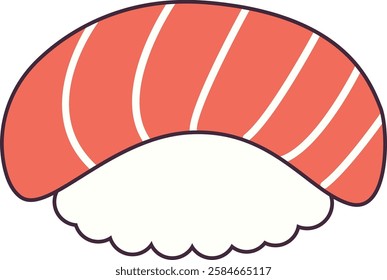 Tasty salmon sushi vector illustration