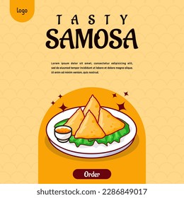 Tasty samosa Arabian traditional dish made from meat cheese or vegetables