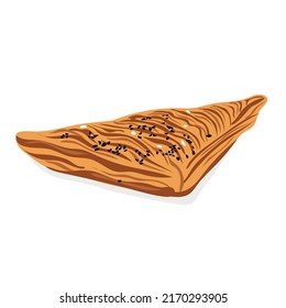 Tasty samsa on white background