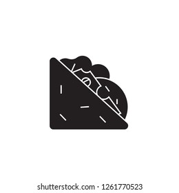 Tasty sandich black vector concept icon. Tasty sandich flat illustration, sign