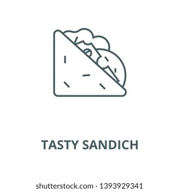 Tasty sandich vector line icon, linear concept, outline sign, symbol