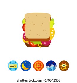 Tasty sandwich icon