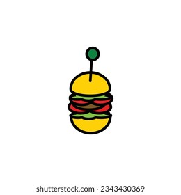 tasty sandwich vector type icon